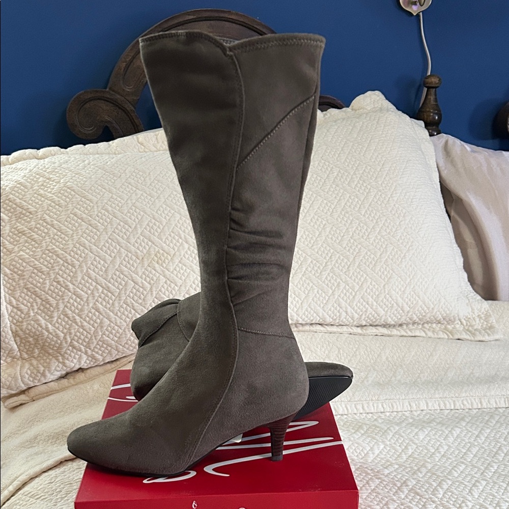 Impo Tall Suede Knee-High Boots in Smoky Taupe